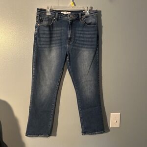Women's KAN CAN Denim Blue Jeans High Rise Straight Jeans 13/30